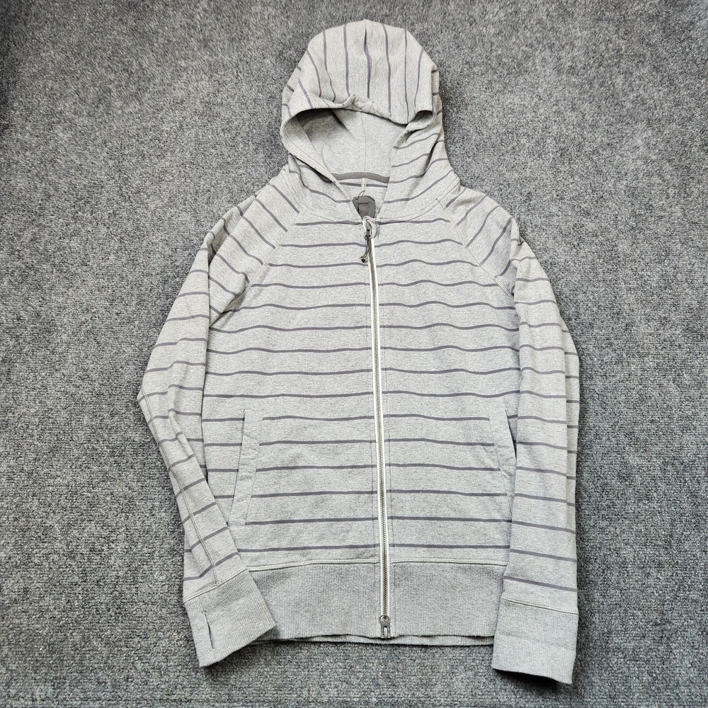 lululemon athletica Light Gray Stripe Full-Zip Hoodie